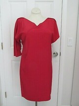 FENDI Red Cocktail Sheath Dress Asymmetrical Sleeves 44 (US10) Top Stitc... - $199.95