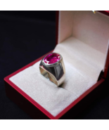 Antique Silver 925 Ring Crowned Ruby Gamstone Vintage masterpiece French... - £165.14 GBP