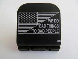 American Flag / We Do Bad Things To Bad Laser Etched Aluminum Hat Clip Brim-it - £9.58 GBP