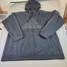 Adidas 3XLT Hoodie Men’s Gray Pullover Big Tall Logo Sweatshirt - $26.99