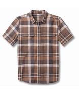 Toad and Co Mens Hookline Short Sleeve Button Down Shirt Brown Medium - $53.34 CAD