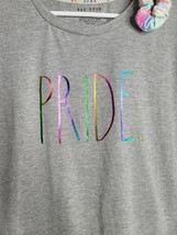 RAE DUNN T-SHIRT PRIDE  RAINBOW LETTERS With Scrunchie NEW Small - £19.97 GBP