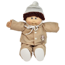 Vintage Cabbage Patch Kids Doll Brown Hair + Eyes Teddy Bear Corduroy Outfit - £52.39 GBP