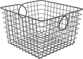 Spectrum Diversified Teardrop Large Wire Basket, Steel, Industrial Gray - £35.45 GBP