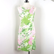 New Talbots Women&#39;s 6 Cotton Lined Fitted Floral Jacquard Sleeveless Dress - £36.77 GBP