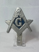 Grand Mason Masonic Grill Auto Badge Vtg License Plate Topper Marker - £31.61 GBP