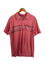 TRAVIS MATHEWS Mens Golf Shirt Pink Striped Polo Short Sleeve Size XL - $16.31