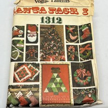 Vogue Patterns Santa Pack 1 1312 Vintage Sewing Pattern Christmas Decor - £7.67 GBP