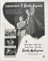 Berlin Express Motion Picture Merle Oberon Robert Ryan Vintage Print Ad ... - $16.35