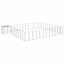 Dog Kennel Silver 37.51 m² Steel - £404.37 GBP