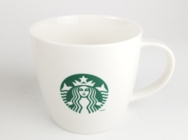 Starbucks White Ceramic Coffee Cup Mug with Green Mermaid Logo 12 Oz. - £7.93 GBP