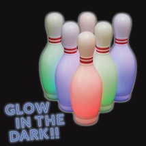 Pro Star Toys Bowling Set Kids Glow in The Dark Lights 6 Pins 1 Ball Lightweight - £10.99 GBP