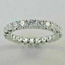 2.99Ct Round Cut Simulated Diamond Eternity Band Solid 14K White Gold Plated - £63.55 GBP