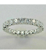 2.99Ct Round Cut Simulated Diamond Eternity Band Solid 14K White Gold Pl... - £61.36 GBP