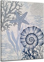 Yihui Arts Costal Canvas Wall Art Hand Painted Sea Shell Star Fish 36&quot;x48&quot; - £56.94 GBP