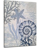Yihui Arts Costal Canvas Wall Art Hand Painted Sea Shell Star Fish 36&quot;x48&quot; - £56.46 GBP