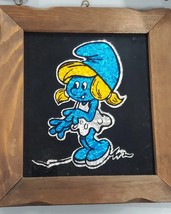 VINTAGE 1980s Smurfs Smurfette Framed Carnival Mirror - $24.74
