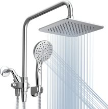 Dual Shower Head Combo, 8&#39;&#39; High Pressure Rain/Rainfall Shower Head,5, Chrome - $46.99