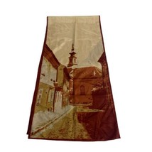 Vera usna city Building rectangle Cityscape Building Brown scarf - £15.48 GBP