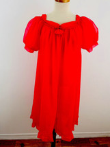 Vintage Women&#39;s Chiffon Robe Nylon Hot Pink Double Layer - £37.28 GBP