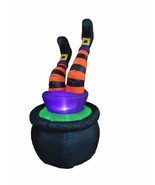 Halloween Inflatable Cauldron Witch Legs Blowup Air Blown Lights Yard De... - £39.95 GBP