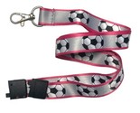 Pink American Soccer Keychain breakaway Lanyard ID Holder football - $8.90