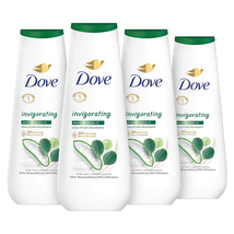 Body Wash Invigorating with Aloe &amp; Eucalyptus 4 Count for Dry Skin Refreshes and - £29.19 GBP