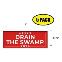 5 PACK 3.375&quot;x9&quot; TRUMP DRAIN SWAMP 2024 Sticker Decal Humor Funny Gift B... - $11.39 CAD