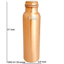 Prisha India Craft Copper Bottle, Lacquer Coated Design, 900 ML - £11.81 GBP