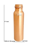 Prisha India Craft Copper Bottle, Lacquer Coated Design, 900 ML - £11.85 GBP