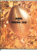 Miami Vs. Virginia TECH--11/04/1967-COLLEGE Football PROGRAM-LANE Stadium Fn - £81.41 GBP