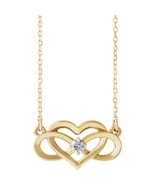 Authenticity Guarantee 
14K Yellow Gold Diamond Infinity Heart Necklace - £585.59 GBP+