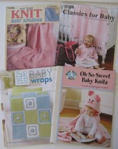 Mix Lot 4 Books Baby Knits Clothes Blankets Toys Leisure Arts Gooseberry... - $7.41