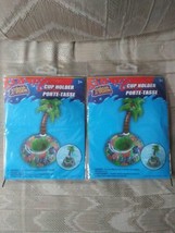 2 Splash N Swim Cup Holder Drink Beverage Pool Swim Floats Palm Trees Luau... - £13.44 GBP