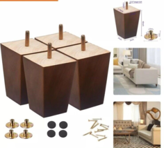 Versatile Replacement Furniture Legs - 4 Inch Wood Set of 4 for Various ... - $12.75