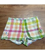 Crewcuts Girls Linen Look Adjustable Checkered Shorts Bows Size 12 Large... - £22.08 GBP