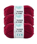 Lion Brand Yarn Wool Ease Three Pack Cranberry Soft Bulky Knitting Croch... - £21.41 GBP