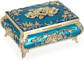 Mother Day Gift for Mom Wife Women, Metal Decorative Jewelry Box Vintage Treasur - £28.64 GBP