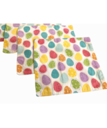 Cynthia Rowley Placemats Easter Eggs 100% Cotton Set Lot 4 White Colorfu... - $22.19
