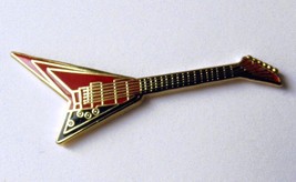 Flying V Music Rock Electric Guitar Lapel Pin 1 X 1/2 Inch - £4.45 GBP