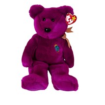 TY Beanie Babies 14” Millennium 2000 Bear Purple Plush Stuffed Animal Toy W Tag - $21.77