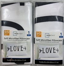 Mainstays Soft Microfiber Pillowcase Love S/Q 2-Pack - £14.83 GBP