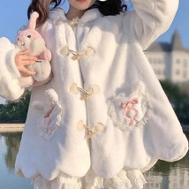 Bunny Hooded Sweater Coat | Women&#39;s Cute Sherpa Fuzzy Winter Warm Fleece #35 - £55.15 GBP