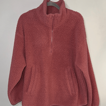 Old Navy Women&#39;s Cozy Pink 1/4 Zip Teddy Jacket - $217.41 MXN