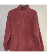 Old Navy Women&#39;s Cozy Pink 1/4 Zip Teddy Jacket - $11.76