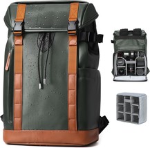 The Eco-Friendly Leather Tarion Waterproof Camera Backpack Bag Features ... - £91.62 GBP