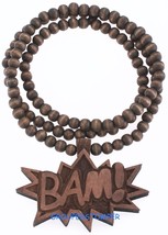 BAM Piece New All Good Wood Style Pendant 36 Inch Natural Wood Necklace Chain!!! - £11.15 GBP