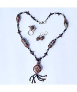 Black Is Back OOAK Necklace Earring Ring Jewelry Set Mokume Gane Beads P... - £353.83 GBP