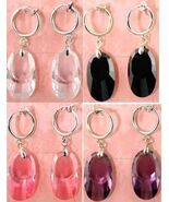 1 PAIR CLIP-ON CZ,CUBIC ZIRCONIA DANGLE EARRINGS 7 COLORS - €7,72 EUR