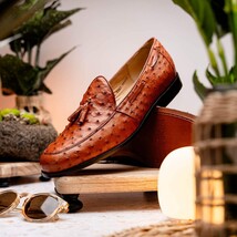 Aubiere Genuine Ostrich Quill Dress Loafer Cognac image 9